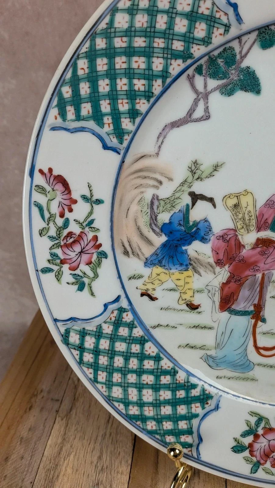 Grande assiette chinoise peinte à la main – photo 2